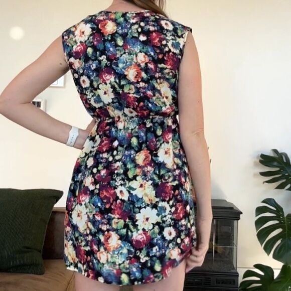 Soprano Colorful Floral Sleeveless Mini Fit And Flare Dress XS - Picture 3 of 14